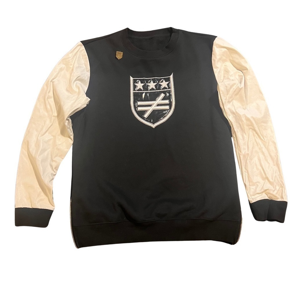 Men’s Graphic Black & Beige Pullover Sweatshirt LARGE